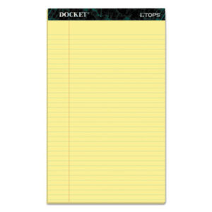 8 1/2 x 14; Canary; Docket Pad; Legal; Legal Pad; Legal Rule; Legal Size; Note; Note Pad; Notebook; Pad; Pads; Perforated; Ruled; Ruled Pad; TOPS; Writing; Writing Pad; Tablets; Booklets; Schools; Education; Classrooms; Students