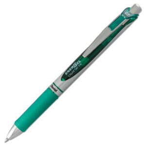 EnerGel RTX; RTX; Gel; Gel Pens; Medium Metal Tip; Pen; Pens; PENTEL; Retractable; Rollerball; Roller Ball; Roller Ball Pens; Green ink; Energel; Ener Gel; BL77; Writing; Instruments; Utensils; Inkers; Schools; Education; Students