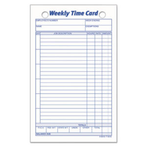 Card; Employee Time Card; Manual Record; Time; Time Card; Time Cards/Sheets; Time Record; TOPS; Weekly Employee Time Card; Punch-Cards; Time-Recorders; Hours-Tracking; Employees; Management; Tracker