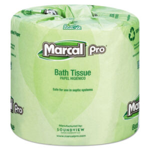 48 Rolls per Carton; Bathroom Supplies; Bathroom Tissue; Embossed Bathroom Tissue; MARCAL; Paper Goods/Dispensers; Recycled; Recycled Products; Toilet Paper; Toilet Tissue; Two-Ply; Cotton; Dry Goods; Facility; Nurse&apos;s Office; Colds