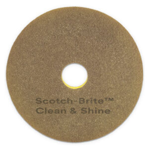 (MMM09541)MMM 09541 – Clean and Shine Pad, 20" Diameter, Brown/Yellow, 5/Carton by 3M/COMMERCIAL TAPE DIV. (5/CT)