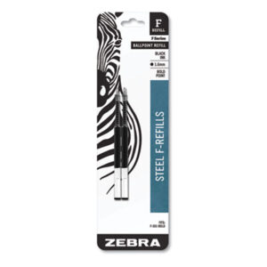 (ZEB82712)ZEB 82712 – F-Refill for Zebra F-Series Ballpoint Pens, Bold Conical Tip, Black Ink, 2/Pack by ZEBRA PEN CORP. (2/PK)