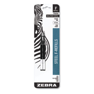 (ZEB85512)ZEB 85512 – F-Refill for Zebra F-Series Ballpoint Pens, Fine Conical Tip, Black Ink, 2/Pack by ZEBRA PEN CORP. (2/PK)
