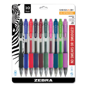 (ZEB46881)ZEB 46881 – Sarasa Dry Gel X20 Gel Pen, Retractable, Medium 0.7 mm, Assorted Ink and Barrel Colors, 10/Pack by ZEBRA PEN CORP. (10/ST)