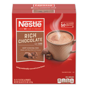 (NES25485CT)NES 25485CT – Hot Cocoa Mix, Rich Chocolate, 0.71 oz Packets, 50/Box, 6 Box/Carton by NESTLE (300/CT)