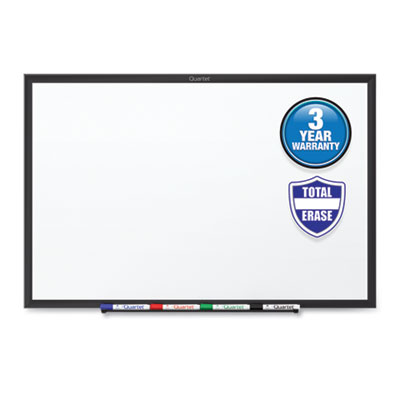 (QRTS531B)QRT S531B – Classic Series Total Erase Dry Erase Board, 24 x 18, White Surface, Black Frame by QUARTET MFG. (1/EA)