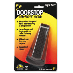 (MAS00920)MAS 00920 – Big Foot Doorstop, No Slip Rubber Wedge, 2.25w x 4.75d x 1.25h, Brown by MASTER CASTER COMPANY (1/EA)