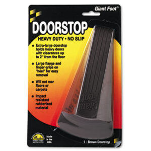 (MAS00964)MAS 00964 – Giant Foot Doorstop, No-Slip Rubber Wedge, 3.5w x 6.75d x 2h, Brown by MASTER CASTER COMPANY (1/EA)