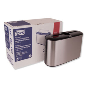 (TRK302030)TRK 302030 – Xpress Countertop Towel Dispenser, 12.68 x 4.56 x 7.92, Stainless Steel/Black by ESSITY (1/CT)