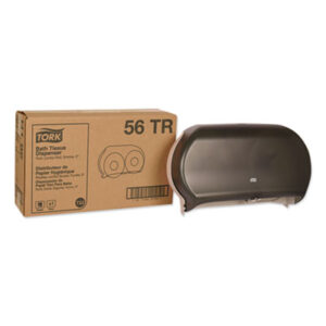 (TRK56TR)TRK 56TR – Twin Jumbo Roll Bath Tissue Dispenser, 19.29 x 5.51 x 11.83, Smoke/Gray by ESSITY (1/CT)