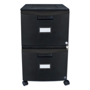 (STX61312B01C)STX 61312B01C – Two-Drawer Mobile Filing Cabinet, 2 Legal/Letter-Size File Drawers, Black, 14.75" x 18.25" x 26" by STOREX (1/EA)