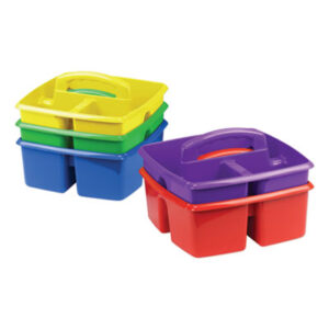 (STX00941U06C)STX 00941U06C – Small Art Caddies, 3 Sections, 9.25" x 9.25" x 5.25", Assorted Colors, 5/Pack by STOREX (5/PK)