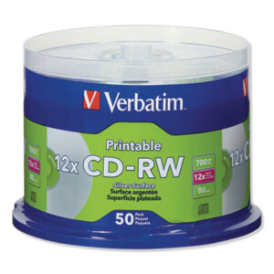 4x; 700MB/80Min; Blank Surface; CD; CD-Rewritable discs; CD-RW; CD-RW Rewritable discs; CD/CD-ROM; Discs; discs; Rewritable discs; Silver; VERBATIM; Media; Data; Storage; Archiving; Computers