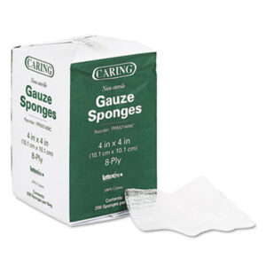 (MIIPRM21408C)MII PRM21408C – Caring Woven Gauze Sponges, Non-Sterile, 8-Ply, 4 x 4, 200/Pack by MEDLINE INDUSTRIES, INC. (200/PK)