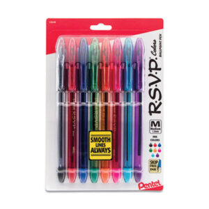 PENTEL; RSVP; R.S.V.P.; Pens; Stick Ballpoint; Stick Ballpoint Pen; Ballpoint; Ball Point; Assorted ink; BK92; Colors; Writing; Instruments; Utensils; Inkers; Schools; Education; Students