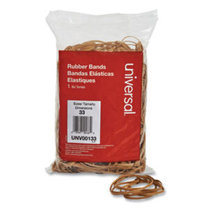 1-lb. Box; Band; Bands; Rubber Band; Rubber Bands; Size 33; UNIVERSAL; Rubberband; Rubberbands; Elastic; Loops; Gum Lackeys; Laggies; Lackas; Mailrooms; Laggy; SPR331LB; BSN15743