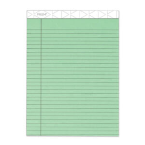 8 1/2 x 11; Green; Legal; Legal Pad; Legal Rule; Letter Size; Note; Note Pads; Notebook; Pad; Pads; Perforated; Prism Plus; Ruled; Ruled Pad; TOPS; Writing; Writing Pad; Tablets; Booklets; Schools; Education; Classrooms; Students