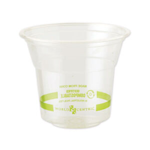 Compostable Food Service; Compostable Tableware; Compostable 10 oz PLA Cold Cup; PLA Cold Cup; PLA; Polylactic Acid; World Centric; 100% Compostable