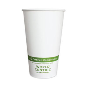 Compostable Food Service; Compostable Tableware; Compostable FSC® 16 oz Paper Hot Cup; Biodegradable Food Service; Biodegradable FSC® 16 oz Paper Hot Cup; FSC® Paper; World Centric; 100% Compostable