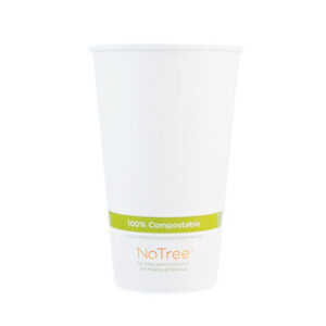 Compostable Food Service; Compostable Tableware; Compostable NoTree 20 oz Paper Hot Cup; Biodegradable Food Service; Biodegradable NoTree 20 oz Paper Hot Cup; Sugarcane Paper; Sugarcane Bagasse; World Centric; 100% Compostable