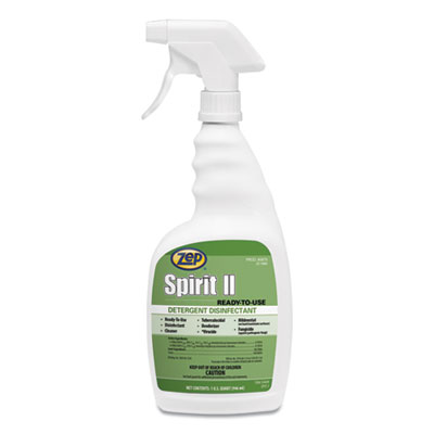 (ZPP67909)ZPP 67909 – Spirit II Ready-to-Use Disinfectant, Citrus Scent, 32 oz Spray Bottle, 12/Carton by ZEP INC. (12/CT)