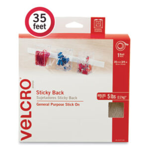 (VEK30197USA)VEK 30197USA – Sticky-Back Fasteners, Removable Adhesive, 0.75" x 35 ft, White by VELCRO USA, INC. (1/EA)