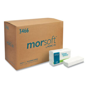 (MOR3466)MOR 3466 – Morsoft Dinner Napkins, 2-Ply, 14.5 x 16.5, White, 3,000/Carton by MORCON (3000/CT)