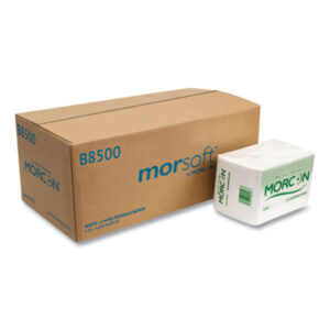 (MORB8500)MOR B8500 – Morsoft Beverage Napkins, 9 x 9/4, White, 500/Pack, 8 Packs/Carton by MORCON (4000/CT)