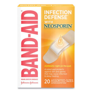 (JOJ5570)JOJ 5570 – Antibiotic Adhesive Bandages, Assorted Sizes, 20/Box by JOHNSON & JOHNSON (20/BX)