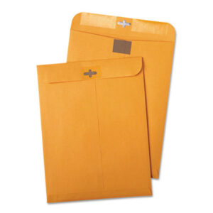 Envelopes; Mailers; Mailing & Shipping Supplies; Postage Saving Clear-Clasp Kraft Envelopes; 9 x 12; Light Brown; 100/Box; Posts; Letters; Packages; Mailrooms; Shipping; Receiving; Stationery