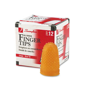 (SWI54033)SWI 54033 – Rubber Finger Tips, 13 (Large), Amber, Dozen by ACCO BRANDS, INC. (12/DZ)