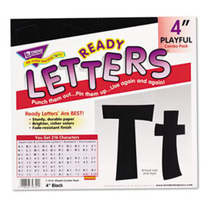 4" Uppercase/Lowercase; Classroom Motivation; Playful; Ready Letters; Teacher&apos;s Aids; TREND; Schools; Education; Classrooms; Students; Learning; Aids; Teachers; Daycare; Childcare; Numerals; Alphabets; Signs; Signage; Lettering; Boards; Meeting Rooms