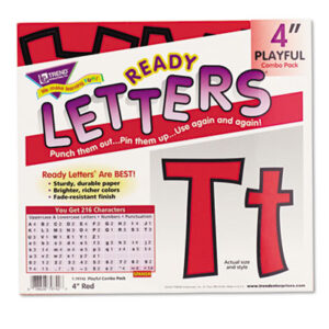 4" Uppercase/Lowercase; Classroom Motivation; Playful; Ready Letters; Teacher&apos;s Aids; TREND; Schools; Education; Classrooms; Students; Learning; Aids; Teachers; Daycare; Childcare; Numerals; Alphabets; Signs; Signage; Lettering; Boards; Meeting Rooms