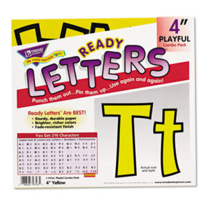 4" Uppercase/Lowercase; Classroom Motivation; Playful; Ready Letters; Teacher&apos;s Aids; TREND; Schools; Education; Classrooms; Students; Learning; Aids; Teachers; Daycare; Childcare; Numerals; Alphabets; Signs; Signage; Lettering; Boards; Meeting Rooms