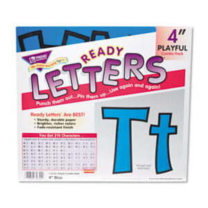 4" Uppercase/Lowercase; Classroom Motivation; Playful; Ready Letters; Teacher&apos;s Aids; TREND; Schools; Education; Classrooms; Students; Learning; Aids; Teachers; Daycare; Childcare; Numerals; Alphabets; Signs; Signage; Lettering; Boards; Meeting Rooms