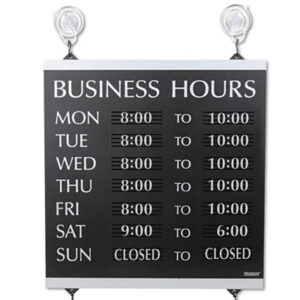 Sign; Signs; U.S. STAMP & SIGN; Century Series; Business Hours Sign; Hours Sign; Signage; Visual; Graphics; Indicators; Directory; Directories