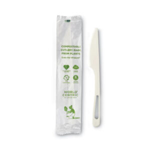 Compostable Food Service; Compostable Tableware; Compostable 6.3" Ribbed TPLA Fork; PLA; Polylactic Acid; Plant Based Plastic; Utensils; Fork