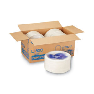 (DXEDBP09WCT)DXE DBP09WCT – Paper Dinnerware, Plates, White, 8.5" dia, 125/Pack, 4/Carton by DIXIE FOOD SERVICE (4/CT)
