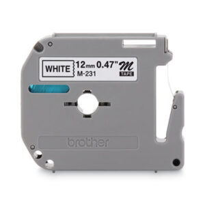 1/2"; Black on White;Cartridge; Electronic; Label; Label Maker; Label Maker Supplies; Label Maker Tape; Label Makers; Label Makers & Supplies; Labeling System; Labelmakers & Supplies; Lettering Machine; M Series; P-Touch Label Maker; P-Touch Label Makers & Supplies; Identifications; Classifications; Stickers; Shipping; Receiving; Mailrooms; Brother P-Touch