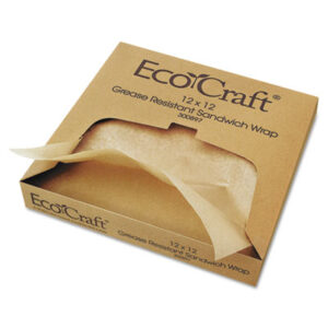 EcoCraft Grease-Resistant Paper; Basket Liner; Take-Out; Breakrooms; Cling Wrap; Clingwrap; Kitchens; Restaurants; Storage