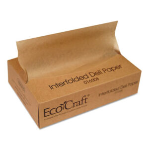 EcoCraft Interfolded Soy Wax Deli Sheets; Scale Sheets; Basket Liners; Take-Out; Breakrooms; Cling Wrap; Clingwrap; Kitchens; Restaurants; Storage