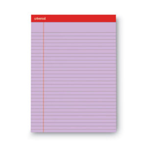 (UNV35878)UNV 35878 – Colored Perforated Ruled Writing Pads, Wide/Legal Rule, 50 Assorted Color 8.5 x 11.75 Sheets, 6/Pack by UNIVERSAL OFFICE PRODUCTS (6/PK)