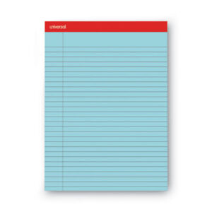 (UNV35880)UNV 35880 – Colored Perforated Ruled Writing Pads, Wide/Legal Rule, 50 Blue 8.5 x 11 Sheets, Dozen by UNIVERSAL OFFICE PRODUCTS (12/DZ)