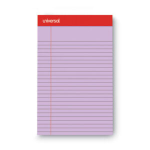(UNV35854)UNV 35854 – Colored Perforated Ruled Writing Pads, Narrow Rule, 50 Orchid 5 x 8 Sheets, Dozen by UNIVERSAL OFFICE PRODUCTS (12/DZ)