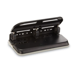 24-Sheet Easy Touch Heavy-Duty Punch; 3-Hole; 9/32" Diameter; Black; Centering Guide; Heavy-Duty; Hole Punch; Paper Punch; Punch; Punches; SWINGLINE; Three-Hole Punch; Bore; Puncture; Pierce; Desktop; Holes