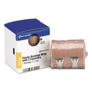 FAO; First Aid Only; 3009; FAO3009; Elastic Bandage Wrap; 1; One; Each; Latex-Free; 2 x 5; 2" x 5 yd; 2 inches; 5 yards; 2 Fasteners; First-Aid; Medical; Compresses; Dressings; Coverings; Wounds; Doctors