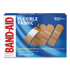 Adhesvie Bandages; BAND-AID; BAND-AID Bandage; Bandage; First Aid Supplies; First Aid/Kits; Flexible Fabric Bandages; Flexible Fabric Tough Strips; Frist Aid; JOHNSON & JOHNSON; Johnson & Johnson Band-Aids; Tough Strips; Well Being