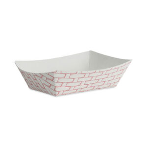 (BWK30LAG050)BWK 30LAG050 – Paper Food Baskets, 0.5 lb Capacity, Red/White, 1,000/Carton by BOARDWALK (1000/CT)
