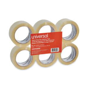 (UNV93000)UNV 93000 – Heavy-Duty Box Sealing Tape, 3" Core, 1.88" x 54.6 yds, Clear, 6/Box by UNIVERSAL OFFICE PRODUCTS (6/PK)