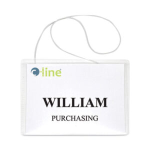 (CLI96043)CLI 96043 – Name Badge Kits, Top Load, 4 x 3, Clear, Elastic Cord, 50/Box by C-LINE PRODUCTS, INC (50/BX)